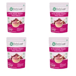 HerbsLand  Set Of 4 Pure Rose Petal Powder For Hydration & Skin Brightening - 100 g Each-16
