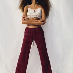 H&M Lace-Look Drawstring Trousers-image-5