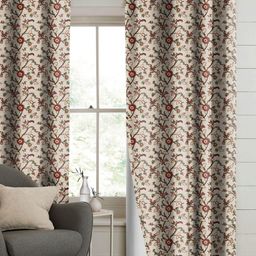 Myntra Elegant Homes Off White 2 Pieces Floral Printed Black Out Long Door Curtains-image-77