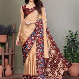 Lookmark Floral Printed Tussar Saree-picture-43