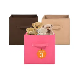 Aura Pink & Beige 3 Pieces Multi-Utility Storage Box Organisers-38