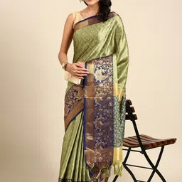 yourwish Ethnic Motifs Zari Pure Cotton Paithani Saree-image-71