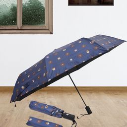 FABINALIV Kids Navy Blue & White Cartoon Character Printed Automatic 3 Fold Umbrella-2