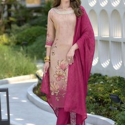 Hitarth Fashion Women Floral Embroidered Sequinned Kurta with Trousers & With Dupatta-15