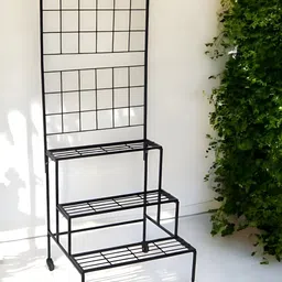 ecofynd Black Bloom PlanterStand With Wheels-image-33