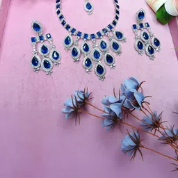 VATSALYA creation Alloy Gold- plated Turquoise Jewellery Set-13