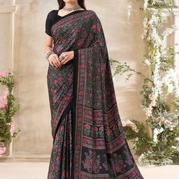 DIVASTRI Floral Poly Crepe Designer Saree-image-93