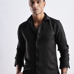 THE BEETEL HOUSE Men Milange Linen Look Regular Slim Fit Casual Shirt-image-65