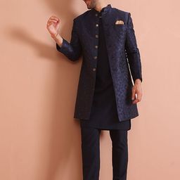 KISAH Men Ethnic Motifs Indowestern Sherwani Set-image-80