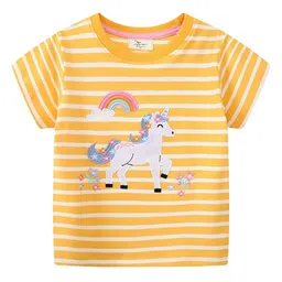 LULU & SKY Girls Striped Applique T-shirt-picture-44