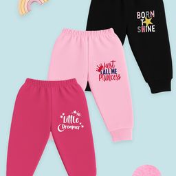 YK Pack of 3 Girls Typography Printed Track Pants-picture-20