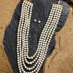 AMI Gold-Plated Pearls Beaded Multilayer Jewellery Set-23