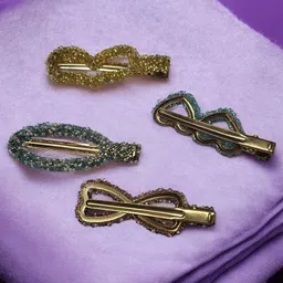 Blubby Set Of 4 Embellished Elegant Imitation Pearls Geometric Side Bobby Pins image 2