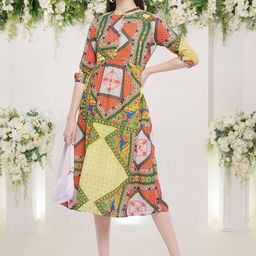 DressBerry Print Georgette A-Line Midi Dress-image-23