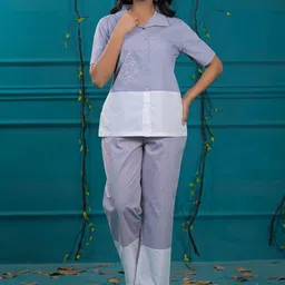 ROOHANIYAT Colorblocked Pure Cotton Top & Trouser Co-Ords-image-38