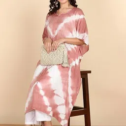 PinkTribe Women Abstract Dyed Shibori Daily Kaftan Kurta-picture-2