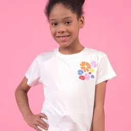 Crimsoune Club Girls Floral Printed T-shirt-20