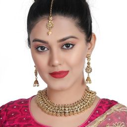 VATSALYA creation Alloy Gold- plated Gold Jewellery Set-14