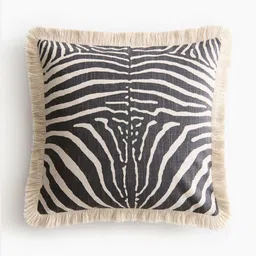 H&M Fringed Cotton Cushion Cover-image-5