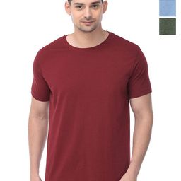 COLOR CAPITAL Unisex Pack Of 3 Solid Round Neck Cotton T-shirts-image-62