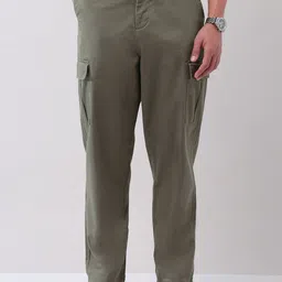 AD By Arvind Men Relaxed Fit Cargos Trousers-image-10