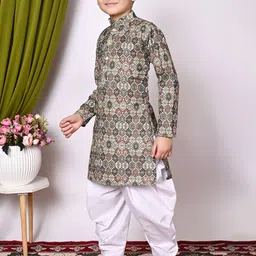 NFC CREATION Boys Embroidered Regular Sequinned Kurta with Patiala image 4