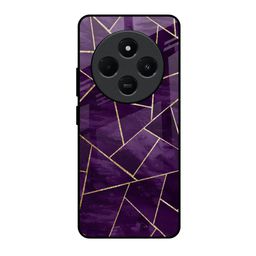 QRIOH Unisex Redmi 14C 5G Geometric Purple Impact Resistant Glass Back Case-image-14