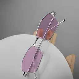 SAM & MARSHALL Sunglasses 400UV Protection Rectangle Metal Built Unisex DARIAN_PINK_20073-picture-0