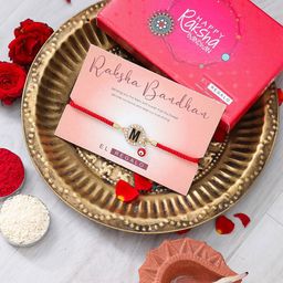 EL REGALO M Letter Charm Rakhi Gift Set-image-99