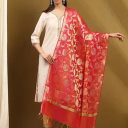 Biba Ethnic Motifs Woven Design Zari Work Dupatta-picture-13
