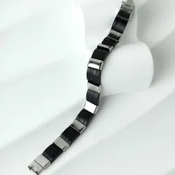 French Accent Men Silver-Plated Link Bracelet-image-24