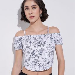 SF JEANS by Pantaloons Women Floral Printed Shoulder Straps Cotton Top-picture-56