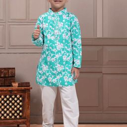 Cutiekins Boys Floral Printed Kurta with Pyjama-picture-48