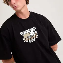 Stitchmeashirt Men Activchill Typography Printed Round Neck Cotton Oversized T-shirt-picture-1