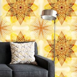 ArtzFolio Printed UV-Resistant Anti-Bacterial Ethnic Beige Ornament Peel & Stick Wallpaper-image-70