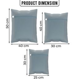 Kuber Industries 6-Pcs Grey Reusable Rectangular Durable Laundry Bags With Zipper image 2