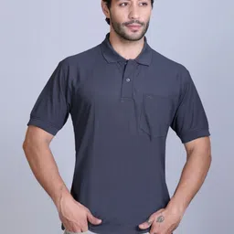SANHOK Men Polo Collar Pure Cotton Regular Fit T-shirt-image-47
