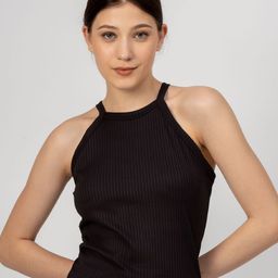 Redamancii Women Vertical Striped Shoulder Straps Polycotton Top-image-86