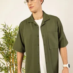 Thomas Scott Men Premium Cuban Collar Textured Cotton Casual Shirt-image-44