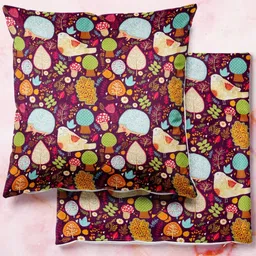 ArtzFolio Multicoloured Set of 2 Velvet Square Cushion Covers-picture-37