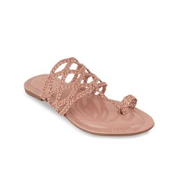 Mast & Harbour Women Party One Toe Flats with Laser Cuts-21