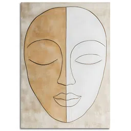 Craftnest creations White & Yellow Single Piece Canvas Abstract Wall Paintings-picture-21