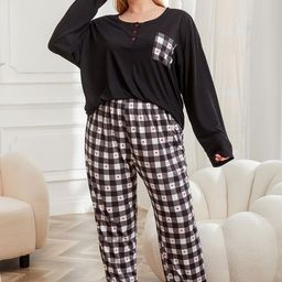 LULU & SKY Women Plus Size Checked Night suit-image-69