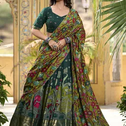 A TO Z CART Printed Ready to Wear Lehenga & Unstitched Blouse With Dupatta image 5