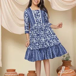 BAESD Girls Floral Printed Fit & Flare Dress-picture-6