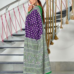 DIVASTRI Ethnic Motifs Block Print Saree image 4