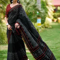 KALINI Striped Designer Block Print Saree-picture-46
