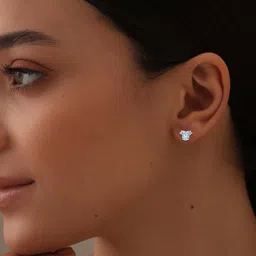 LeCalla 925 Sterling Silver Plated Cubic Zirconia Studded Circular Shaped Studs-0
