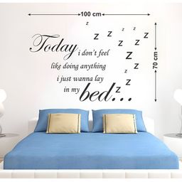 LANSTICK Black Printed Beautiful Bedroom Quotes Wall Sticker-image-77