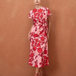 CORSICA Floral Print Extended Sleeves Layered Twisted Detail Sheath Midi Dress-picture-8